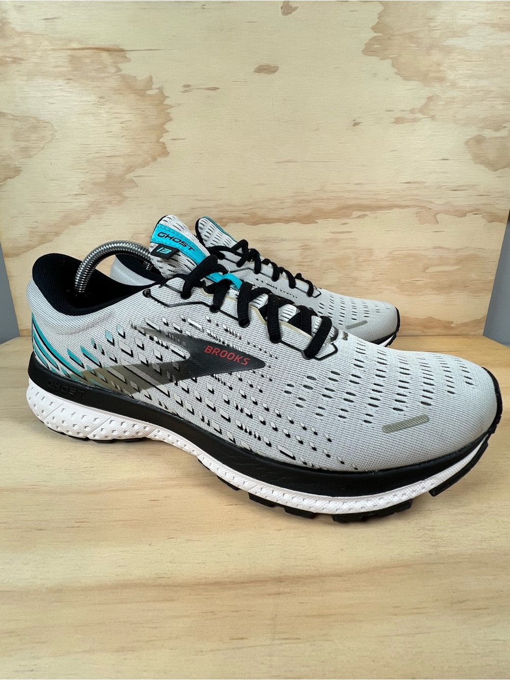 Brooks Ghost 13 Mens Running Gym Shoes Athletic Sneakers 11 Gray Blue Low Top